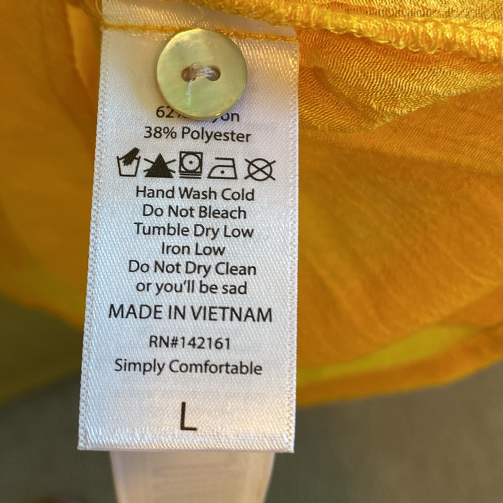 Lularoe yellow L gauze type top - Picture 6 of 6